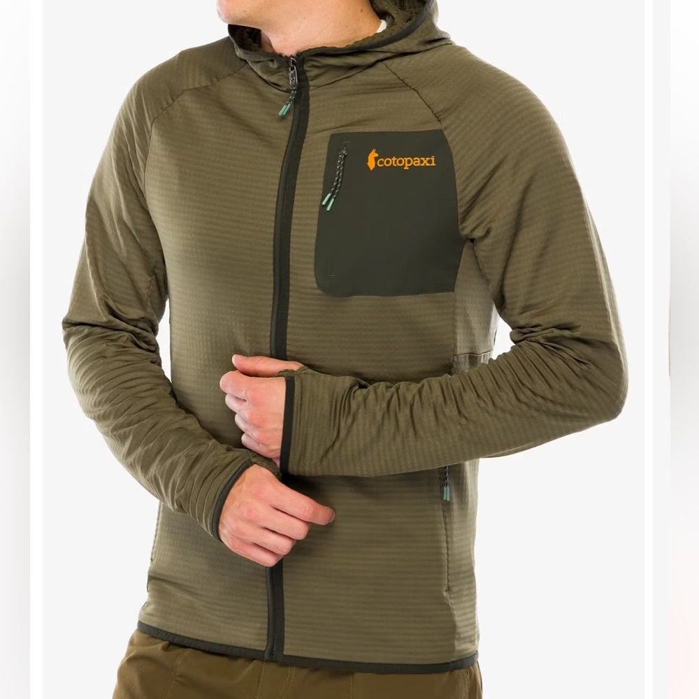 cotopaxi Otero Fleece Full Zip Hooded Jacket in Live Oak